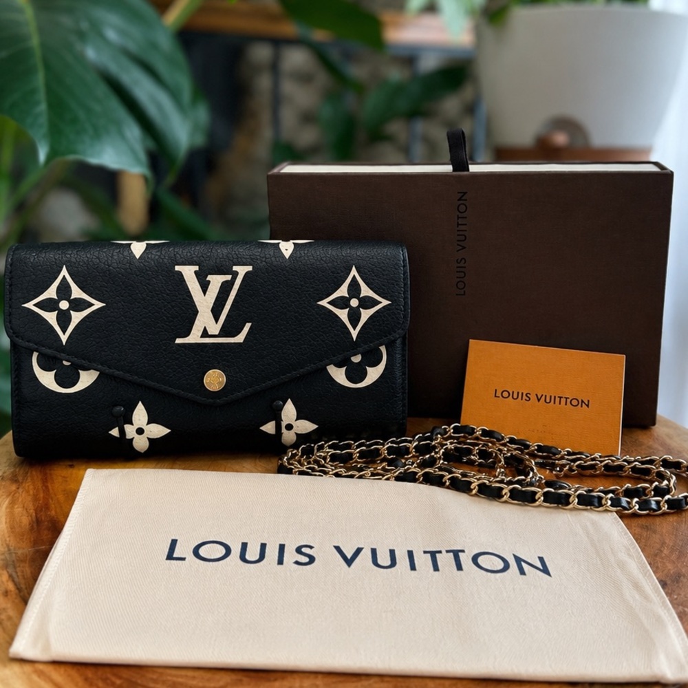 Louis Vuitton Sarah Wallet NM M80496 Bicolor Monogram Empreinte Leather WOC